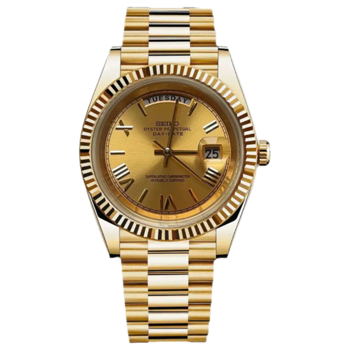 Seiko Mod Datejust – Gold watch