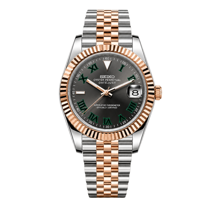 Seiko Mod Datejust – Wimbledon Dial (Two-Tone Rose Gold) watch