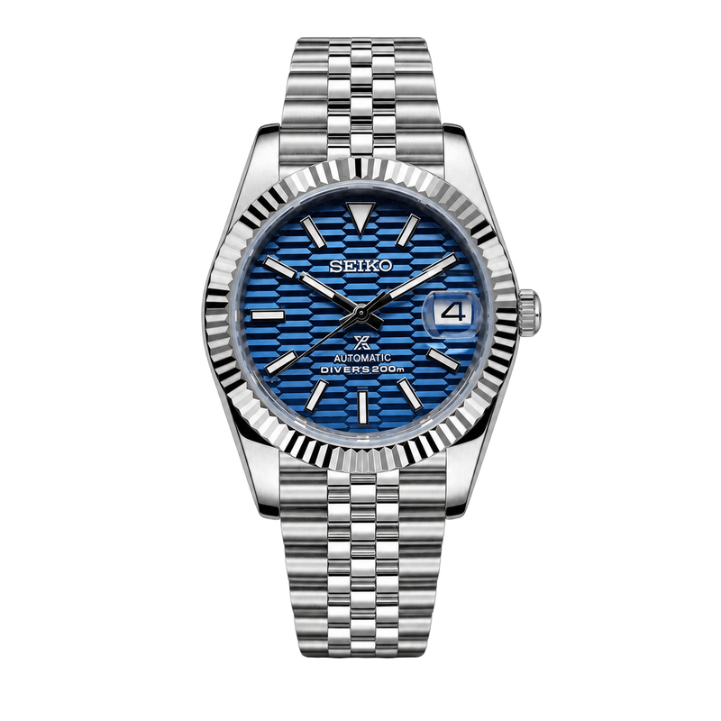 Seiko Mod Datejust – Ice Blue Textured Dial watch