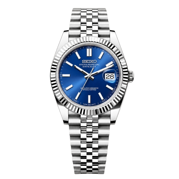 Seiko Mod Datejust – Cadran bleu