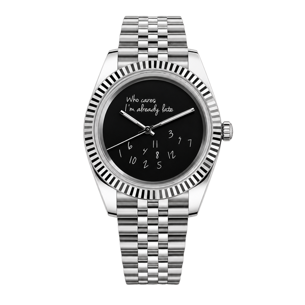 Seiko Mod Datejust – Cadran noir « Who Cares »