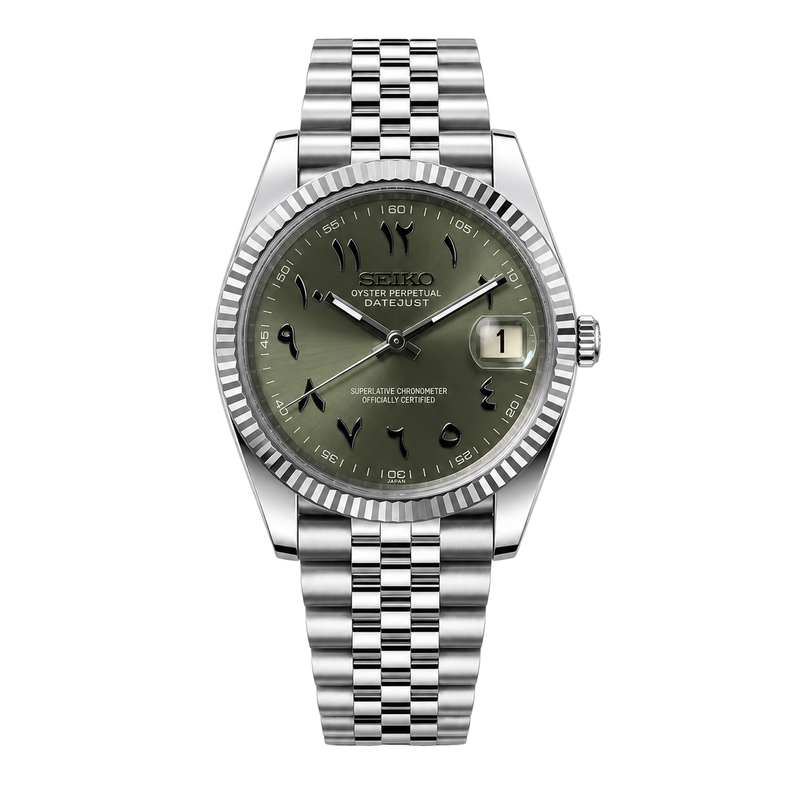 Seiko Mod Datejust - Olive Green Arabic Dial watch