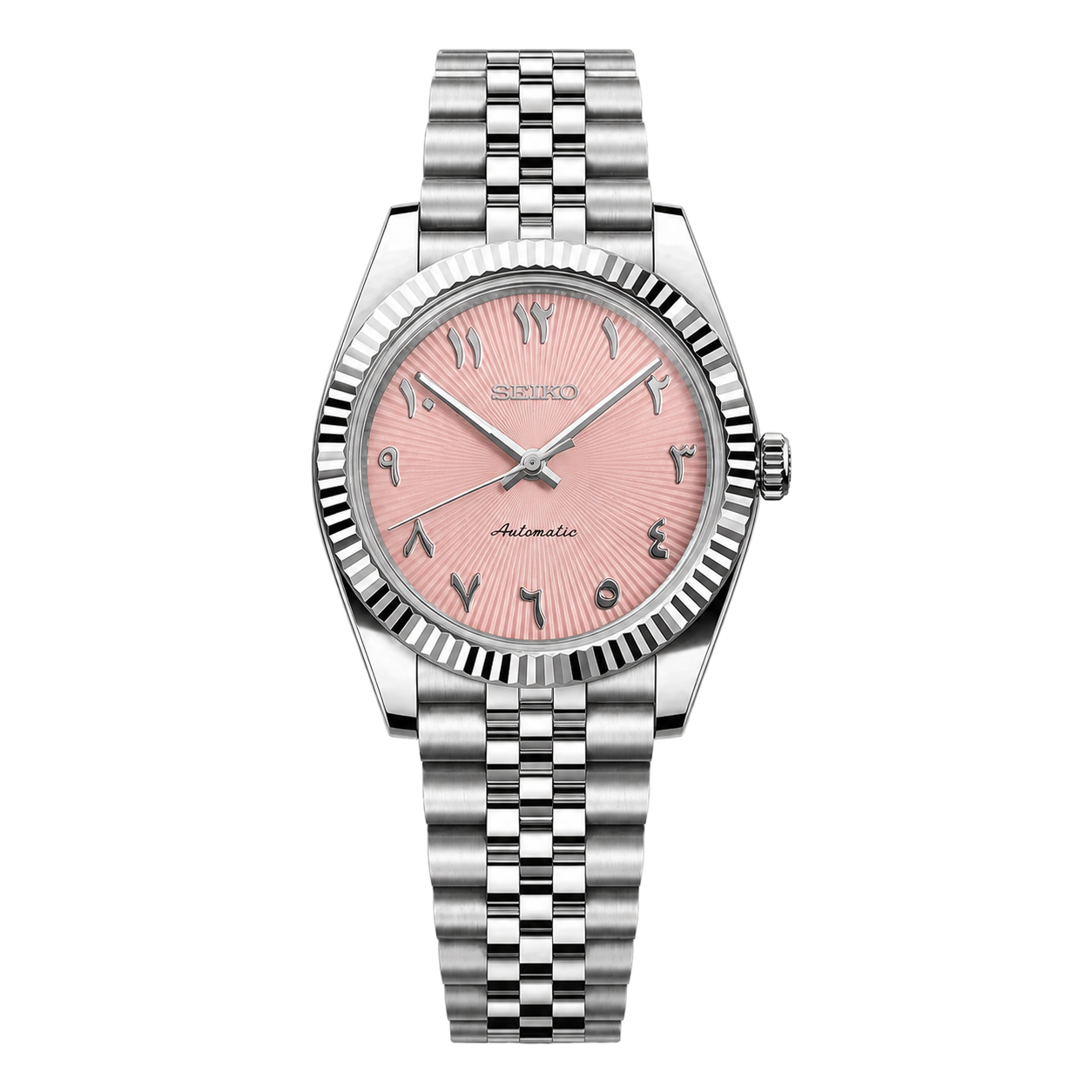 Seiko Mod Datejust – Pink Arabic watch