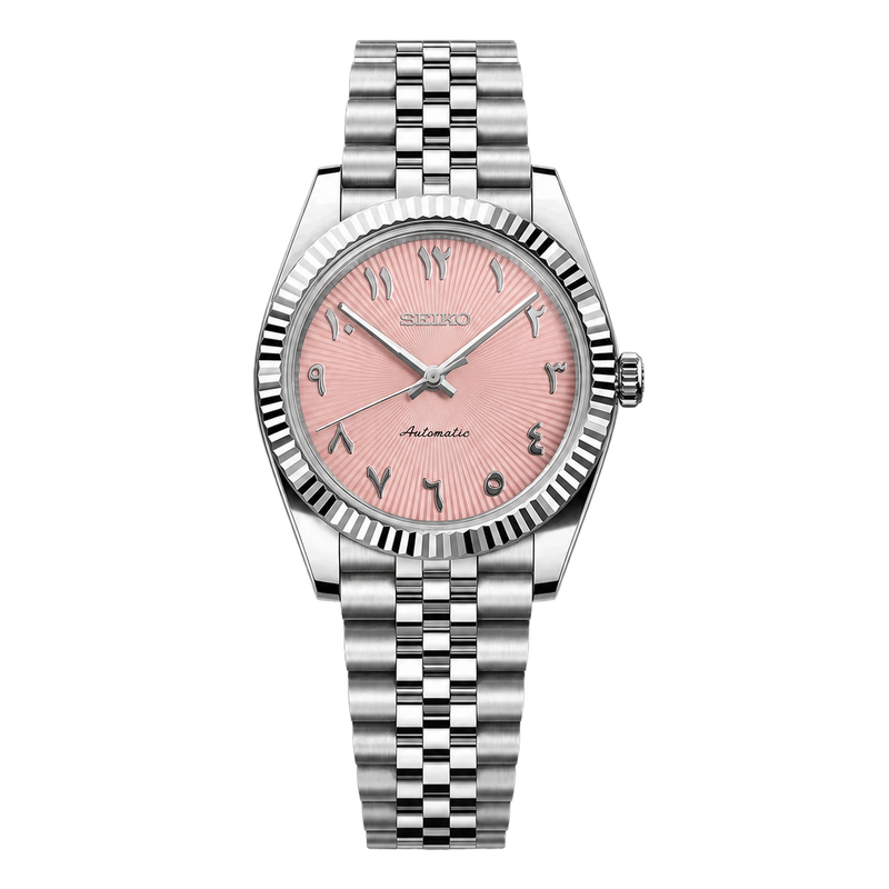 Seiko Mod Datejust – Pink Arabic watch