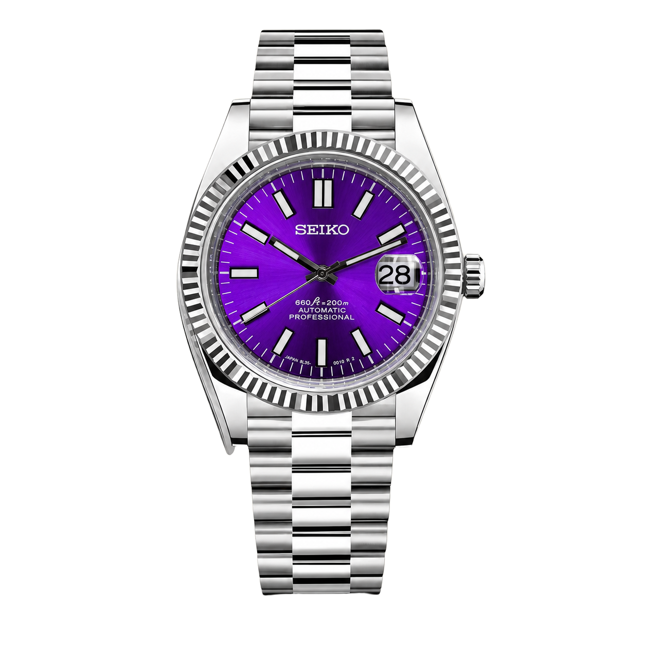 Seiko Mod Datejust – Purple Sunburst Dial watch