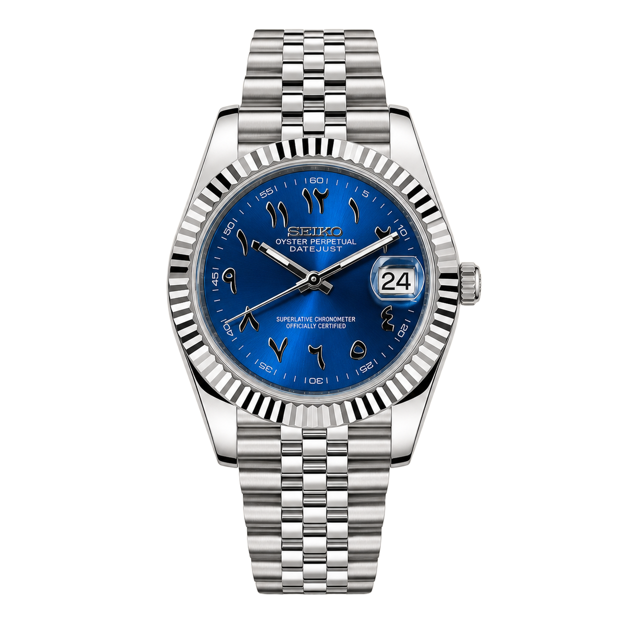 Seiko Mod Datejust – Blue Arabic Dial watch