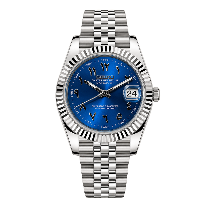Seiko Mod Datejust – Blue Arabic Dial watch