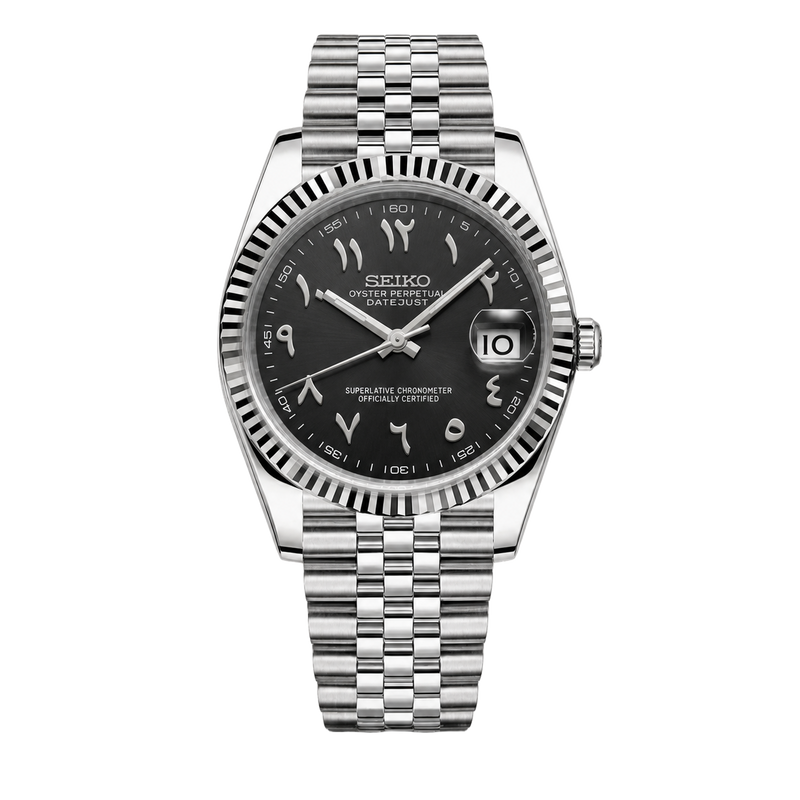 Seiko Mod Datejust – Black Arabic Dial watch