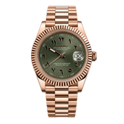 Seiko Mod Datejust – Rose Gold Arabic Olive Green Dial watch