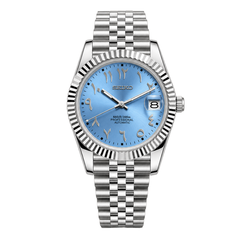 Seiko Mod Datejust - Sky Blue Arabic Dial watch