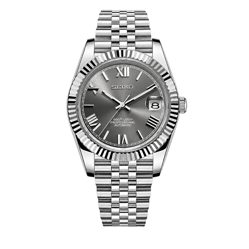 Seiko Mod Datejust – Grey Roman Dial watch