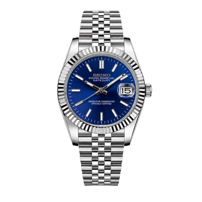 Seiko Mod Datejust – Blue Sunburst Dial watch