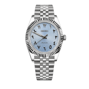 Seiko Mod Datejust – Ice Blue Sunburst Arabic Dial watch