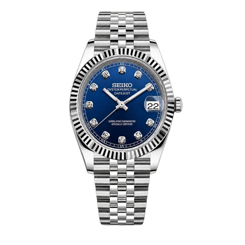 Seiko Mod Datejust – Blue Diamond Dial watch