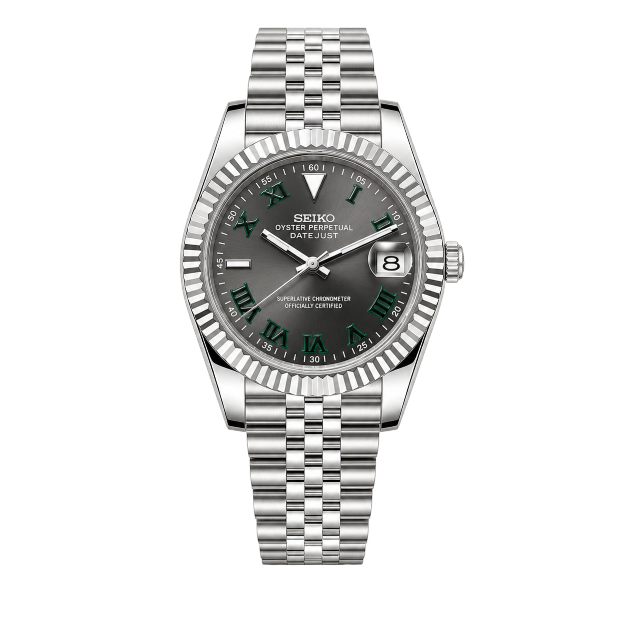 Seiko Mod Datejust - Wimbledon Roman Dial watch