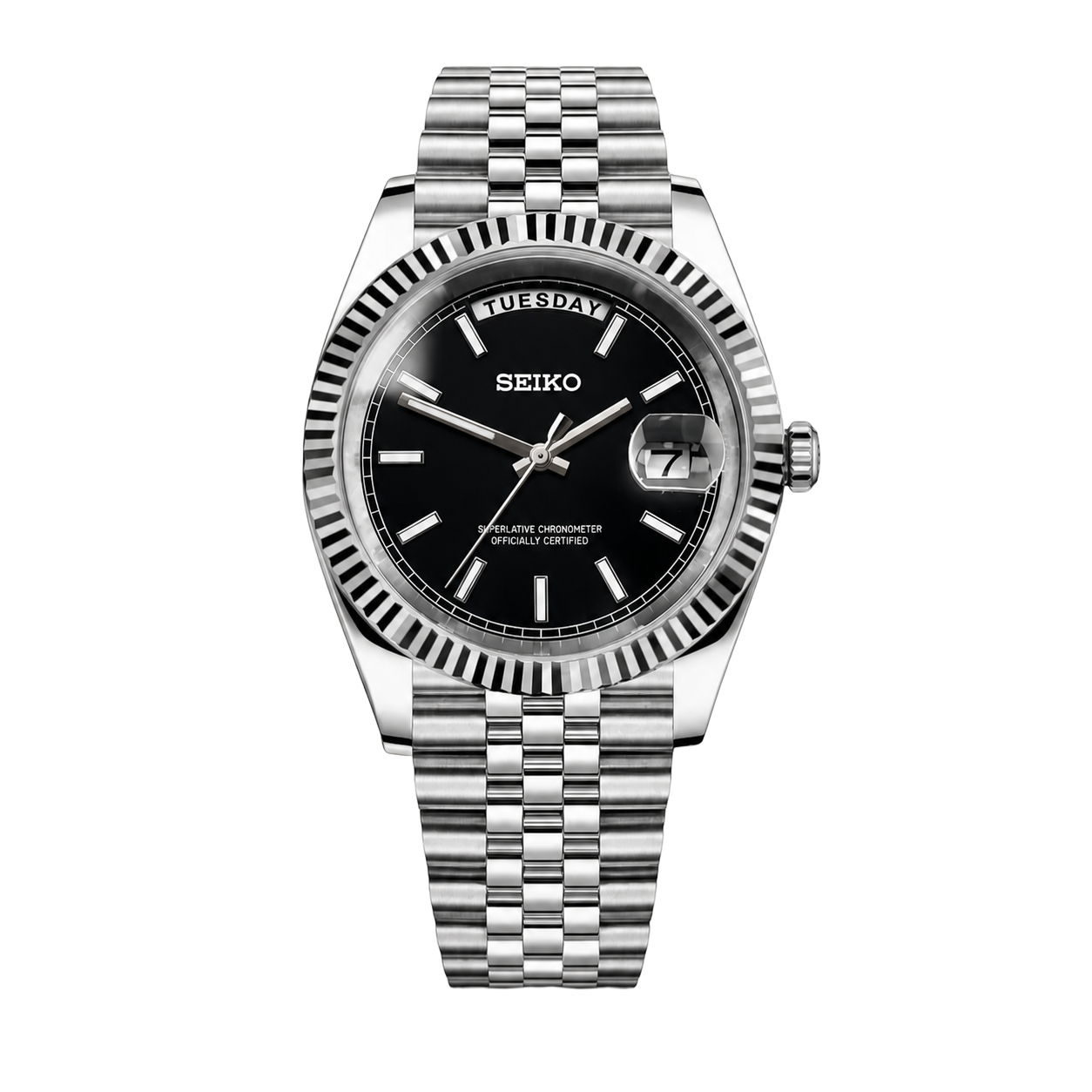 Seiko Mod Day-Date – Baton Black watch