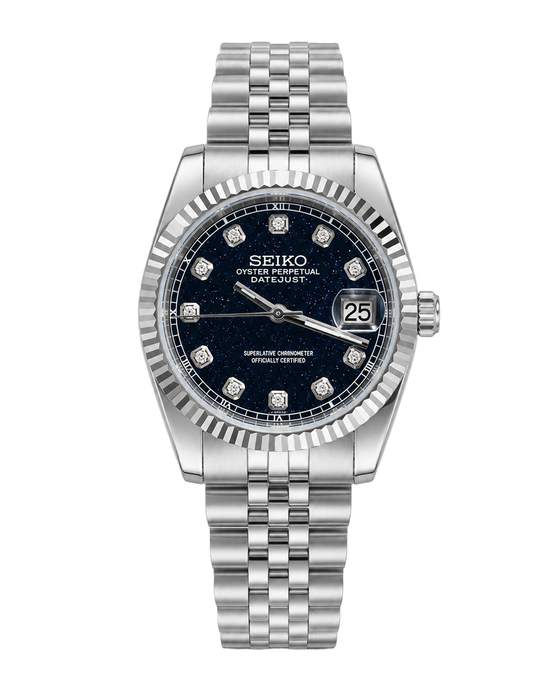 Seiko Mod Day-Date – Blue Galaxy Diamond Dial watch
