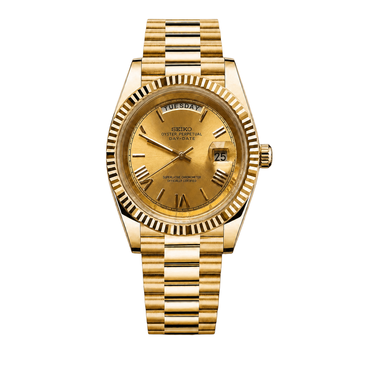 Seiko Mod Day-Date – Gold Champagne watch