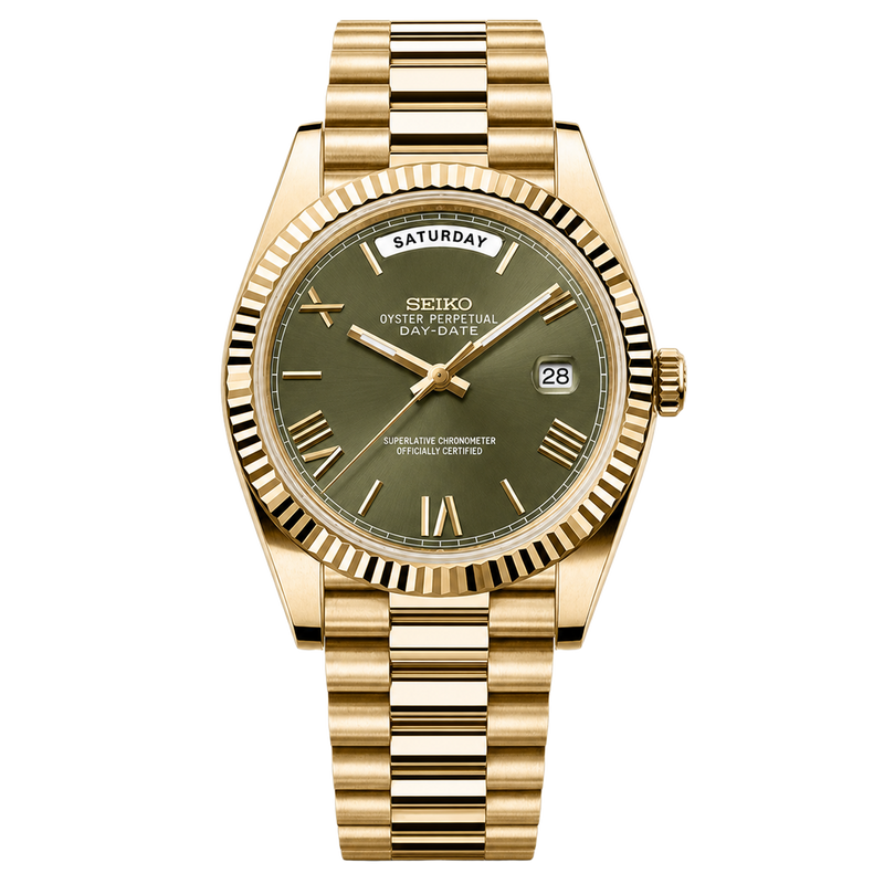 Seiko Mod Day-Date – Gold Khaki watch
