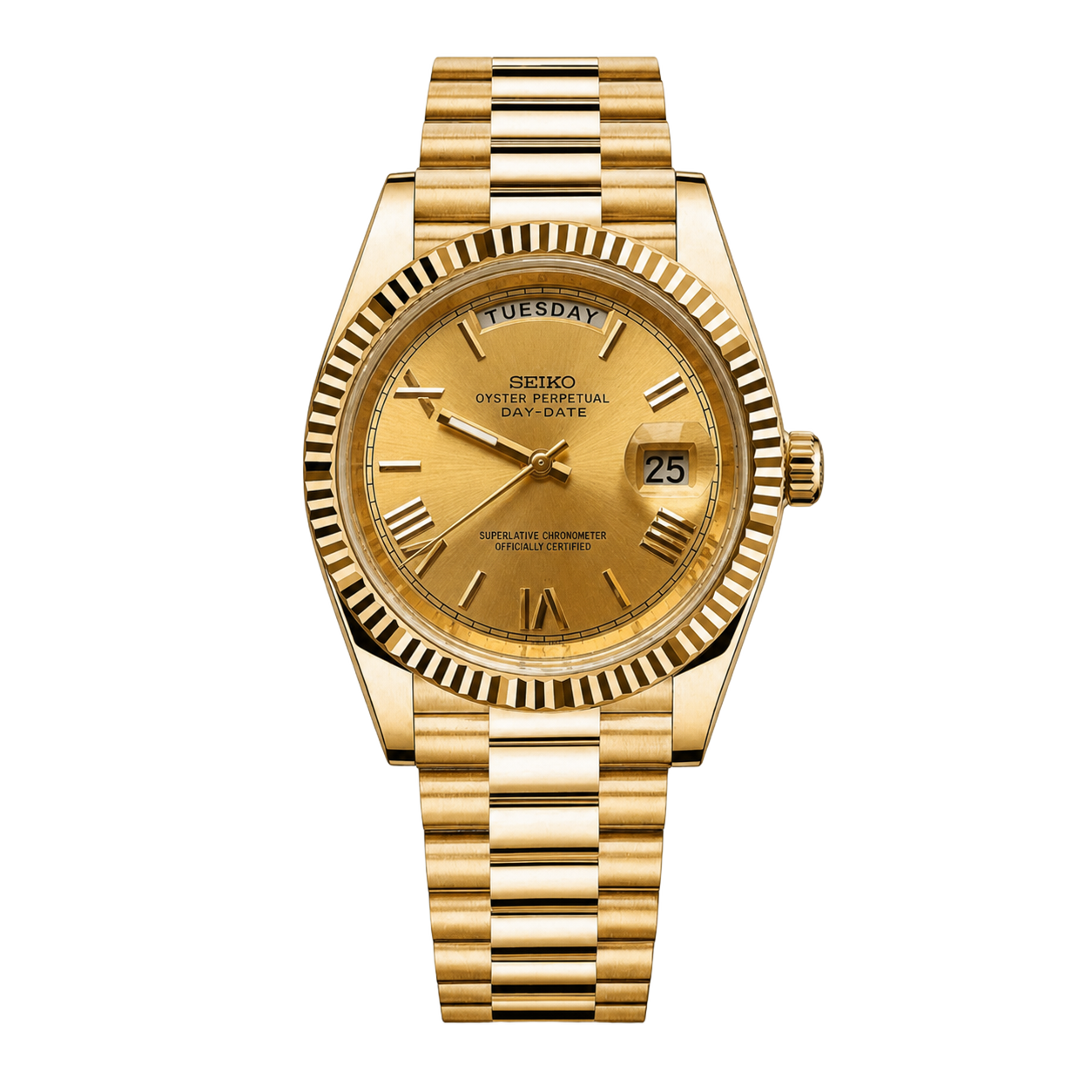 Seiko Mod Day-Date – Roman Imperial Gold watch