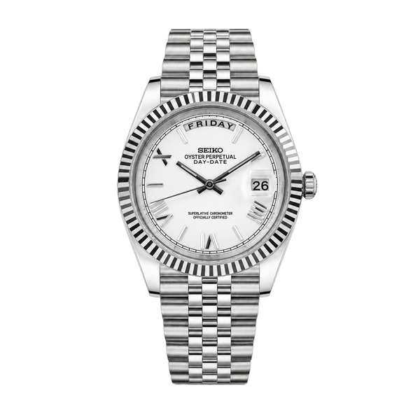 Seiko Mod Day-Date – Roman White