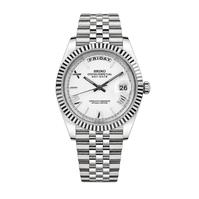 Seiko Mod Day-Date – Roman White watch