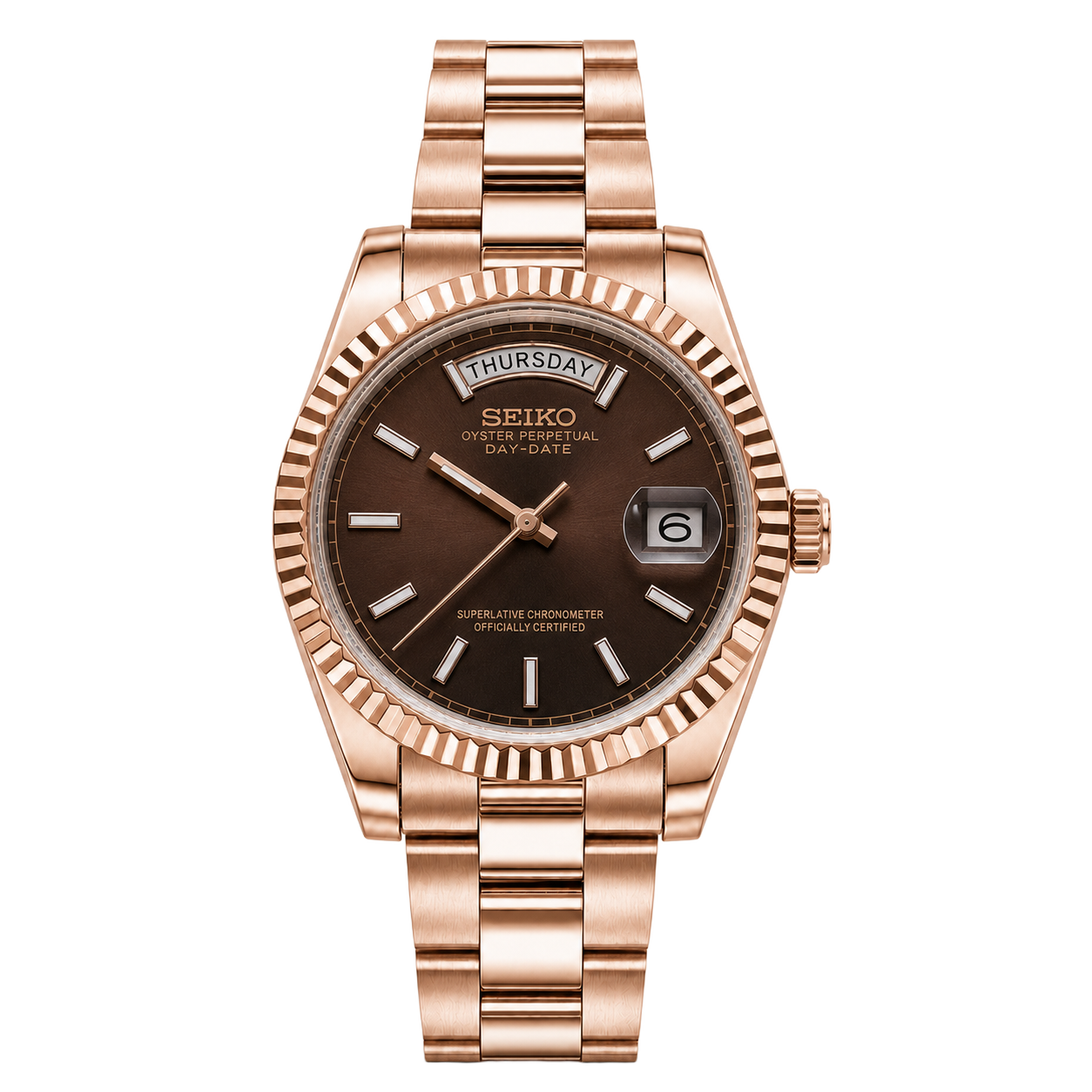 Seiko Mod Day-Date – Rose Chocolate watch