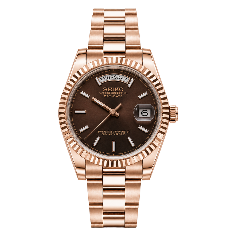Seiko Mod Day-Date – Rose Chocolate watch