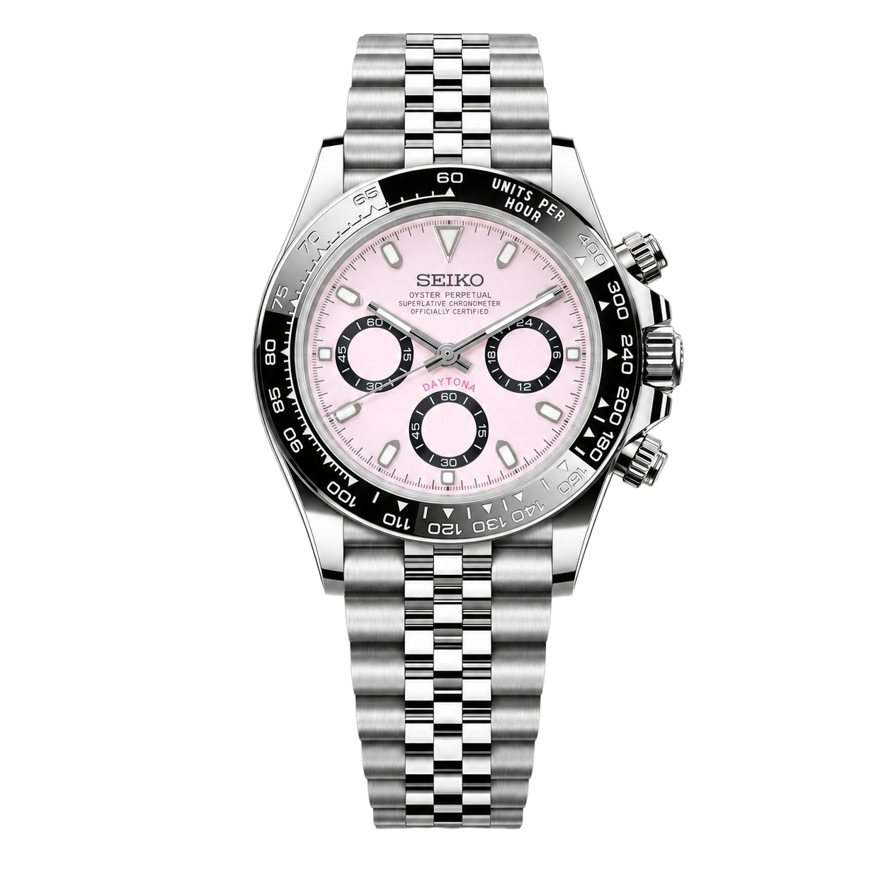 Seiko Mod Daytona - Pink Racer watch