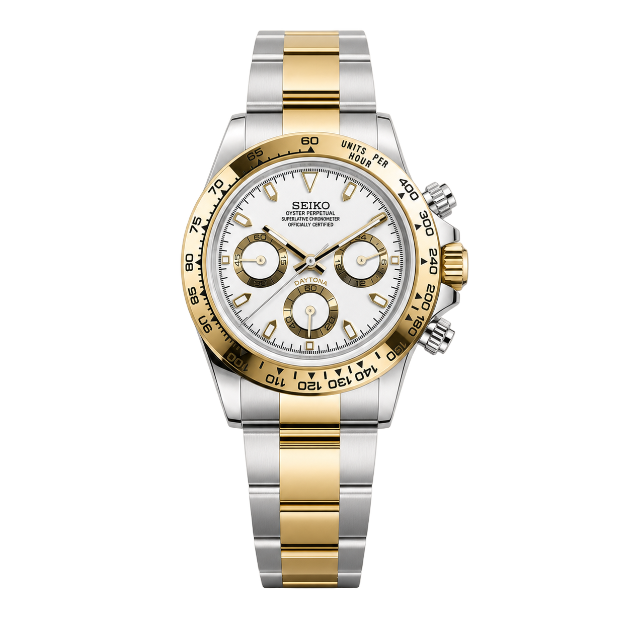 Seiko Mod Daytona – Two-Tone Gold Racer Dial watch