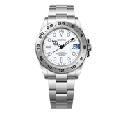 Seiko Mod GMT – Explorer II Bright Silver watch