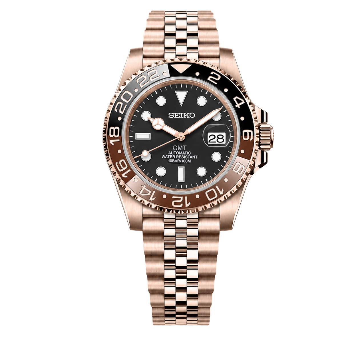 Seiko Mod GMT – Root Beer Rose Gold watch