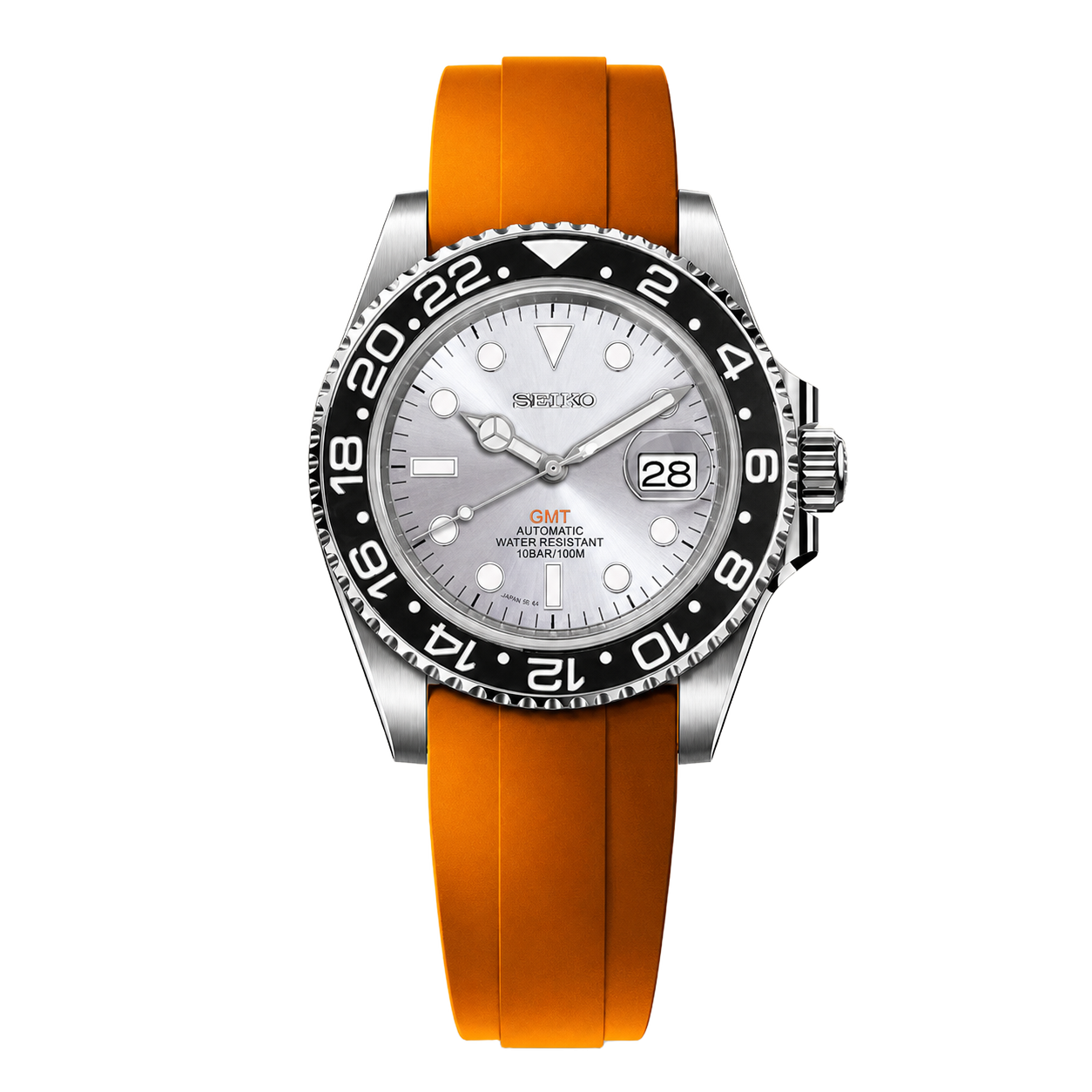 Seiko Mod GMT – Silver Horizon watch