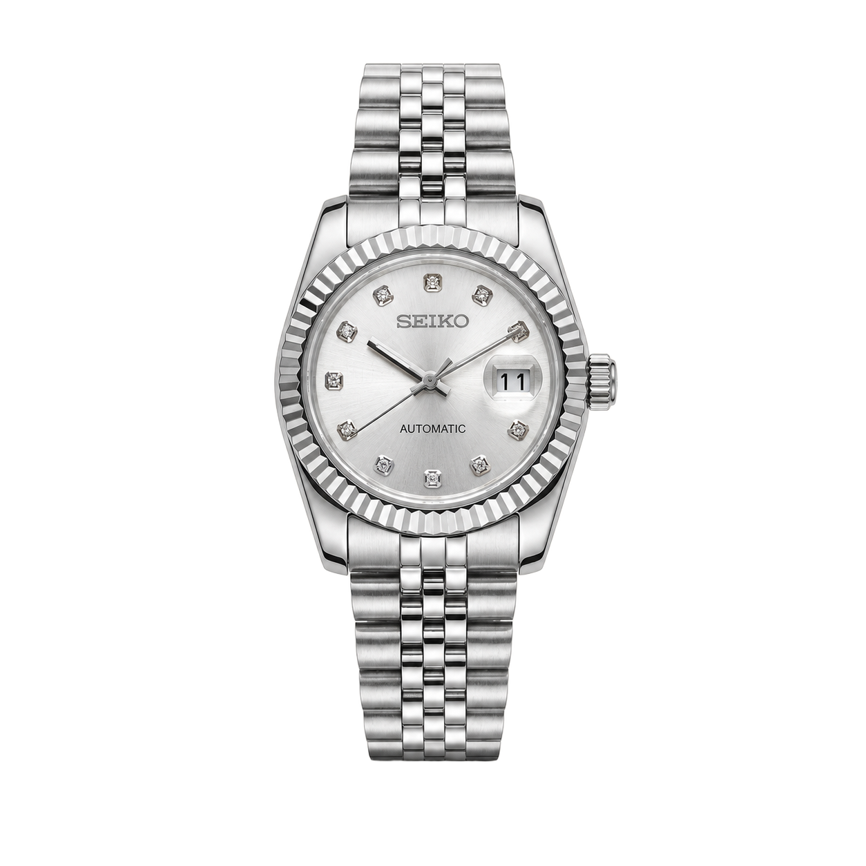 Seiko Mod Ladyjust – Silver Diamond watch