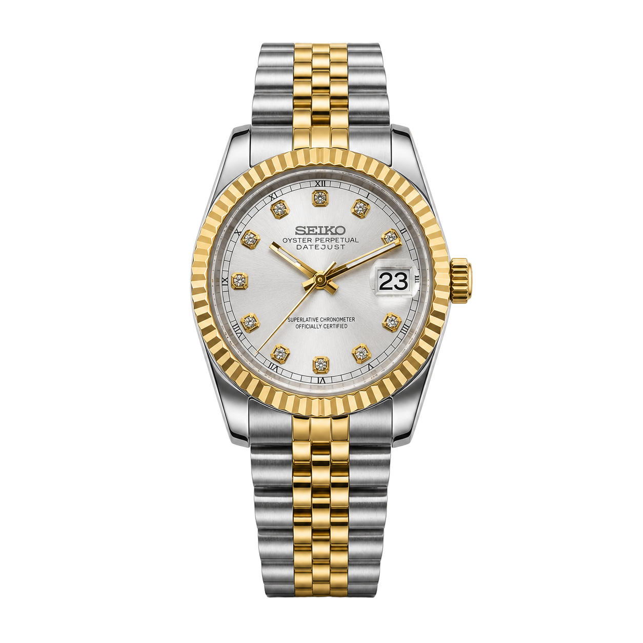 Seiko Mod Ladyjust – Two-Tone Silver Diamond watch