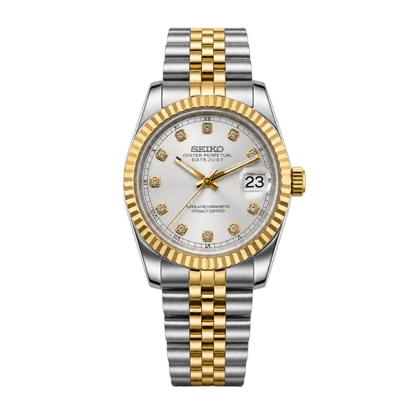 Seiko Mod Ladyjust – Two-Tone Silver Diamond