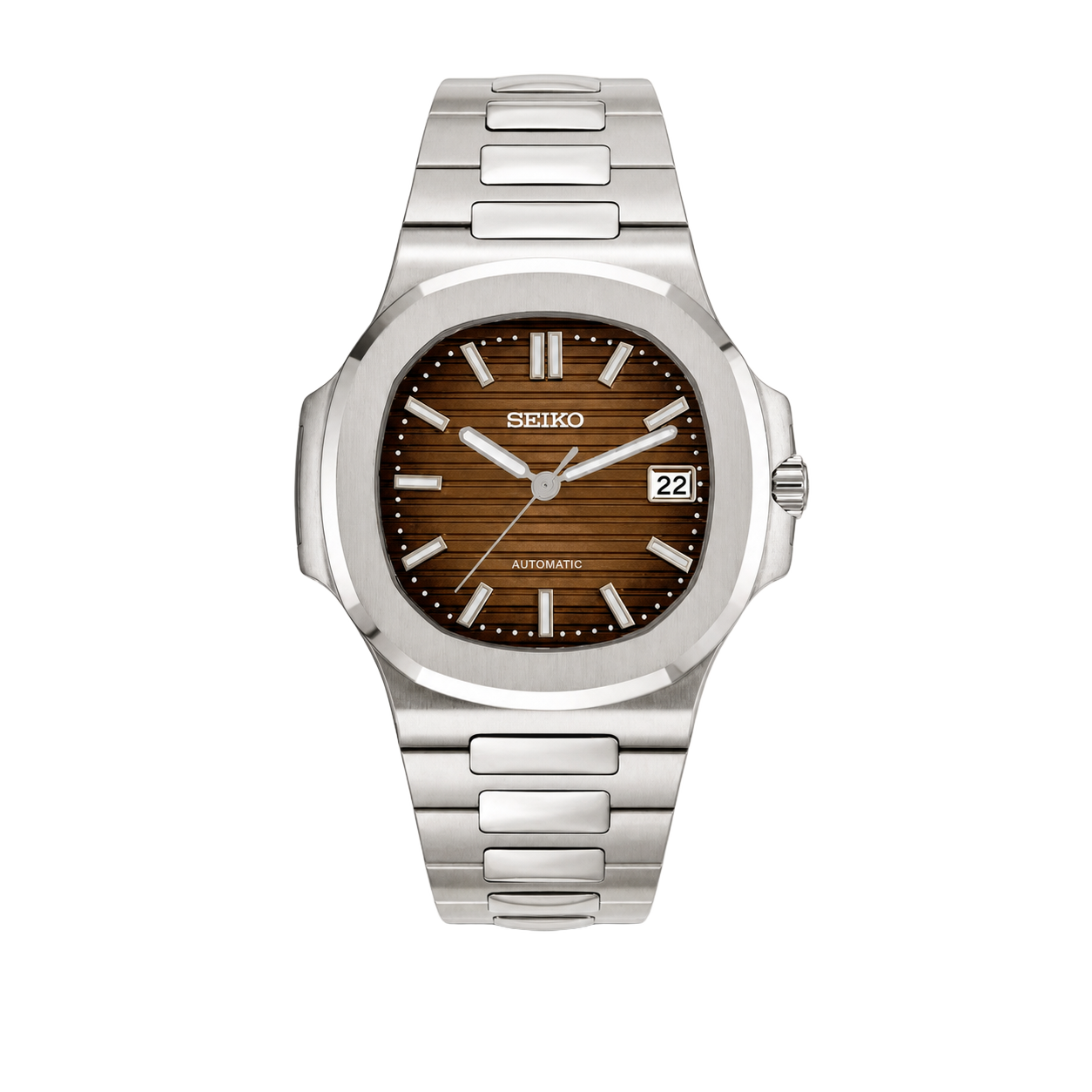 Seiko Mod Nautilus - Chocolate Sunburst watch