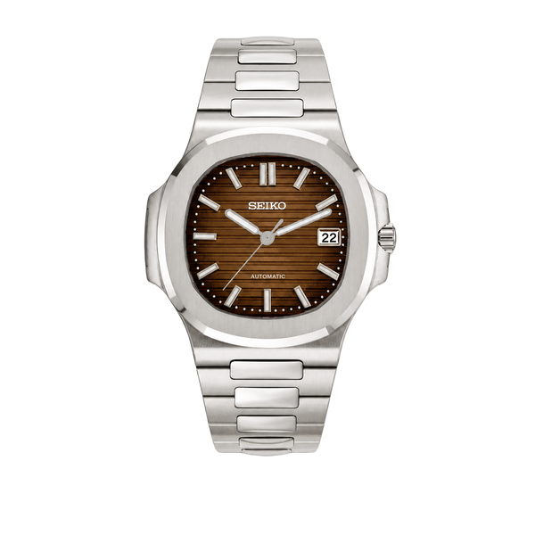 Seiko Mod Nautilus - Cadran soleillé chocolat