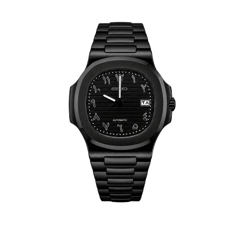 Seiko Mod Nautilus - Arabic Triple Black watch