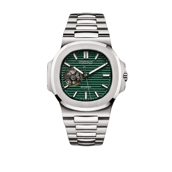 Seiko Mod Nautilus - Emerald Green Open-Heart
