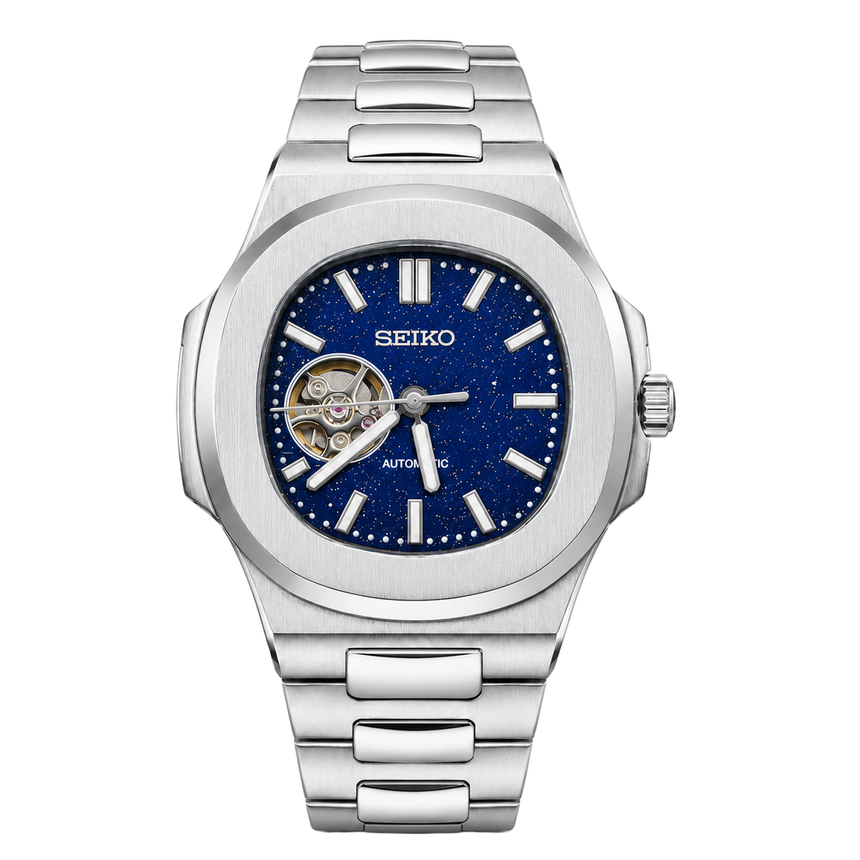 Seiko Mod Nautilus – Galaxy Open-Heart Dial watch