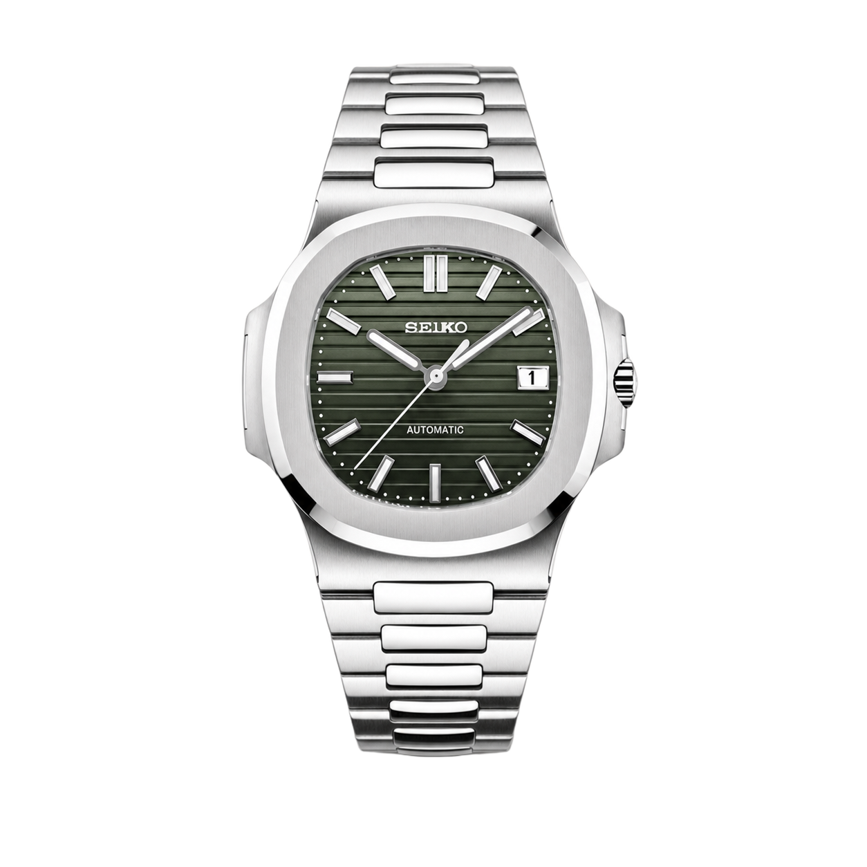 Seiko Mod Nautilus - Olive Grove watch