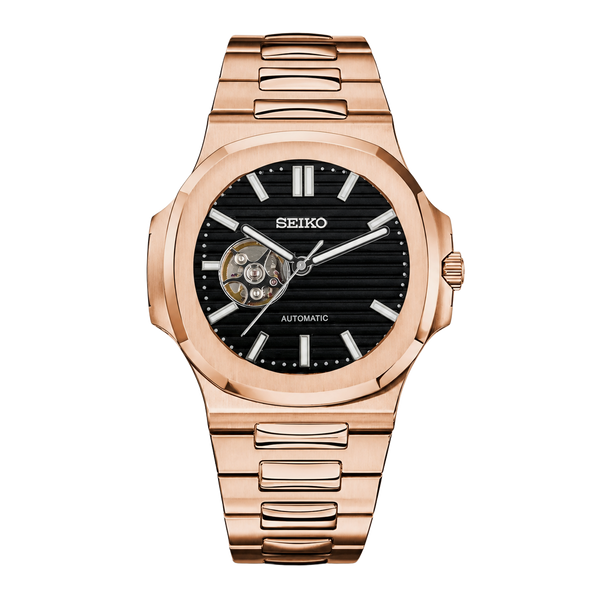 Seiko Mod Nautilus Rose Eclipse Open Heart
