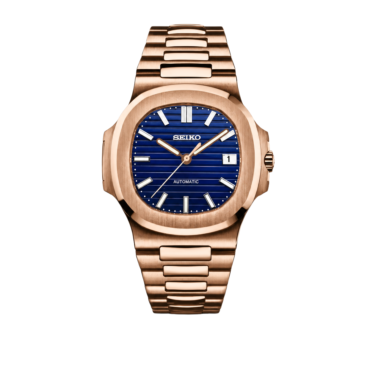 Seiko Mod Nautilus - Royal Rose Blue watch
