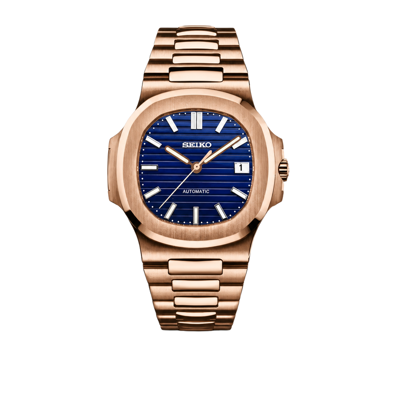 Seiko Mod Nautilus - Royal Rose Blue watch