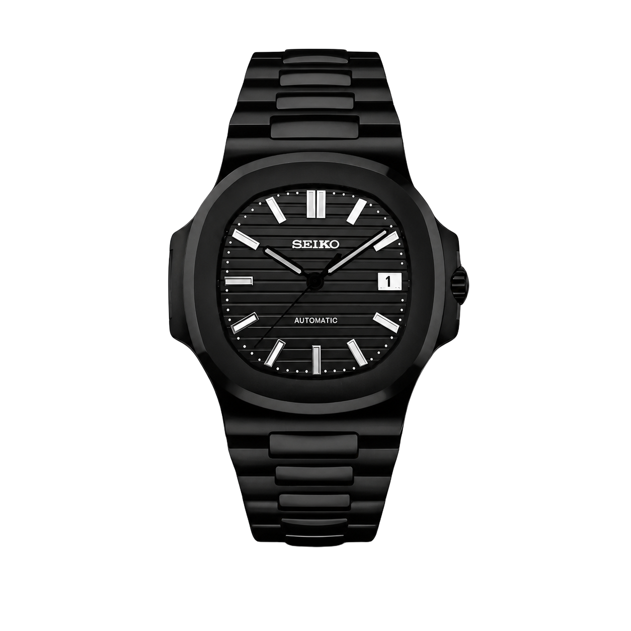 Seiko Mod Nautilus Stealth Black – Full Black Edition watch