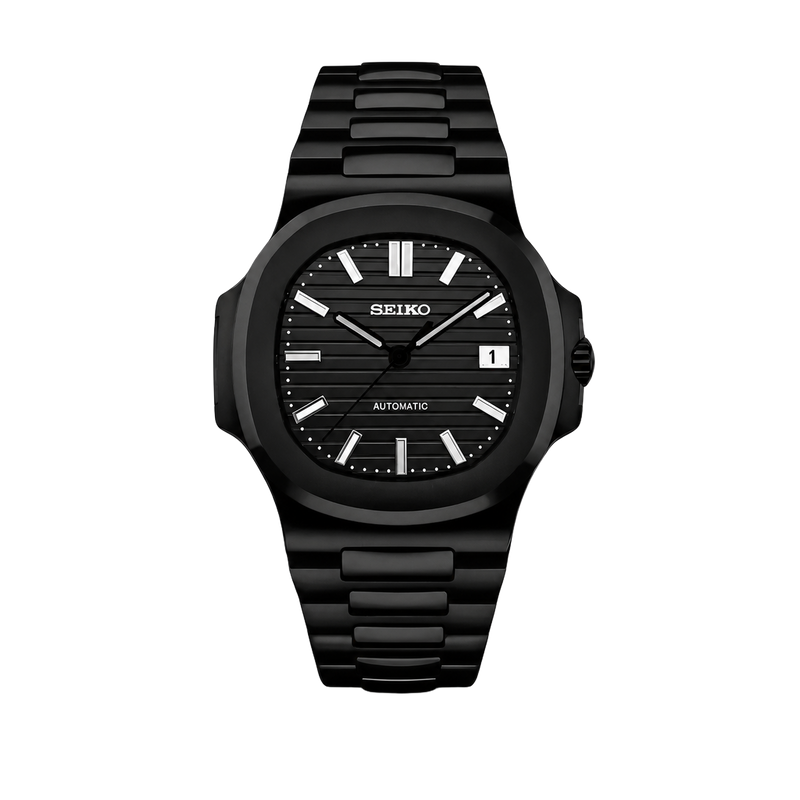 Seiko Mod Nautilus Stealth Black – Full Black Edition watch