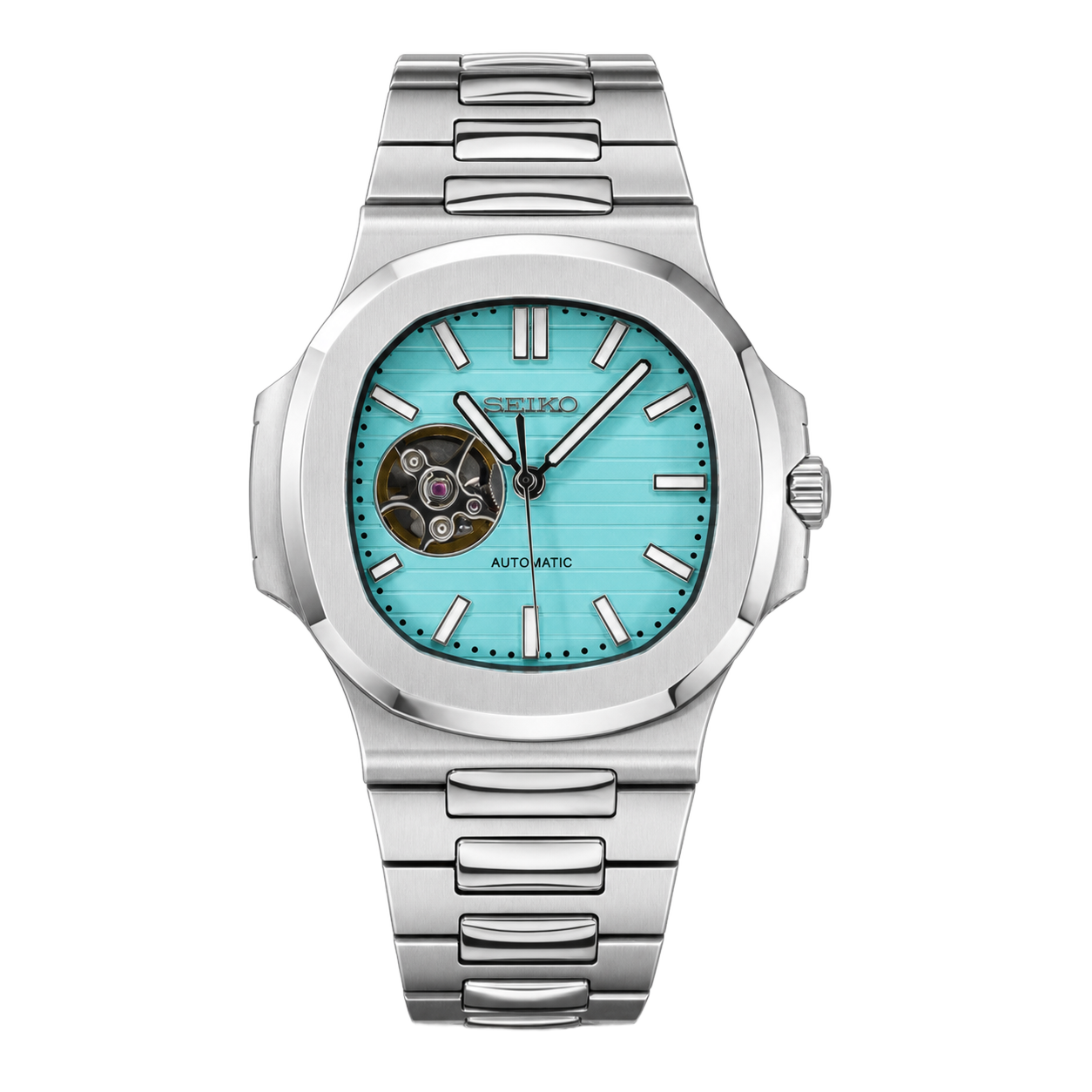 Seiko Mod Nautilus – Tiffany Open-Heart Dial watch