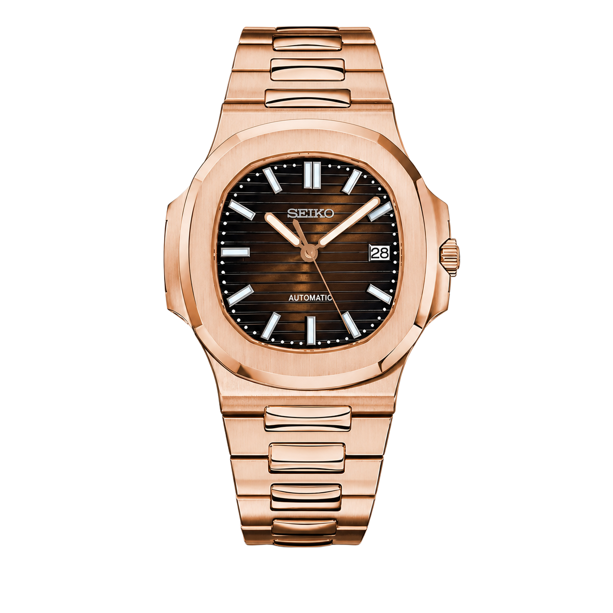 Seiko Mod Nautilus – Rose Brown Dial watch