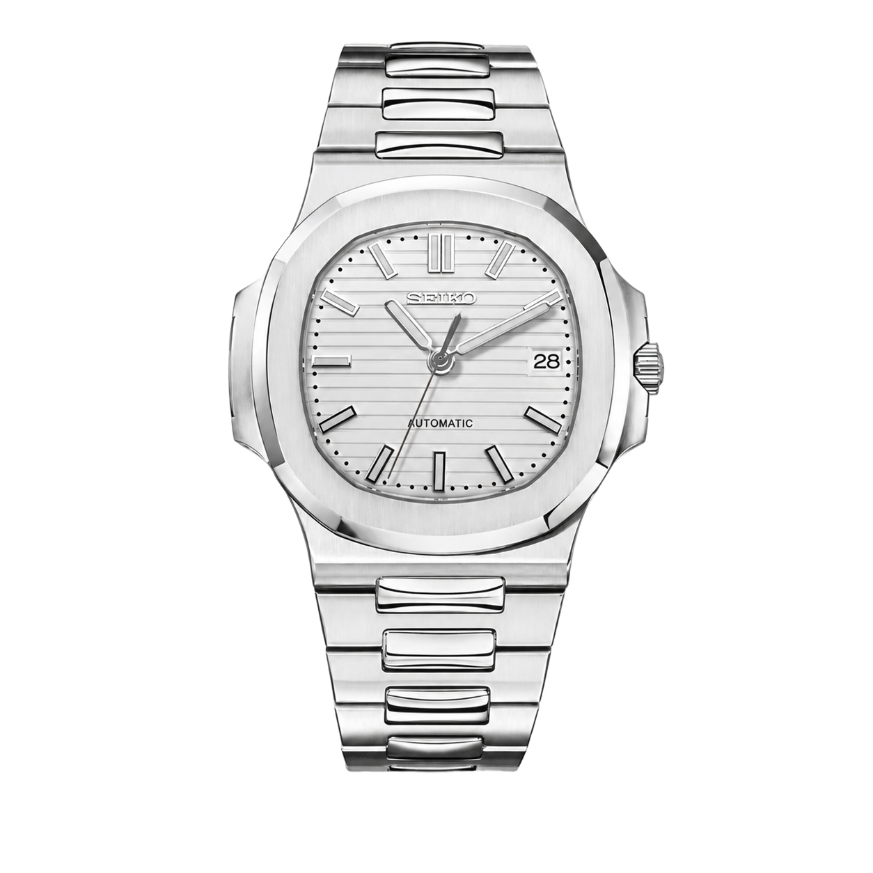 Seiko Mod Nautilus – White Racer Dial watch